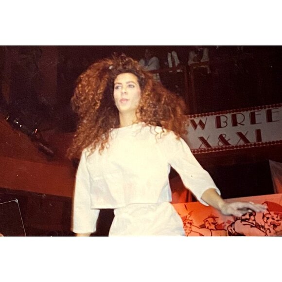 VTG 80s Alto Ego white french terry top tee shirt new wave retro street wear OS - Picture 15 of 15